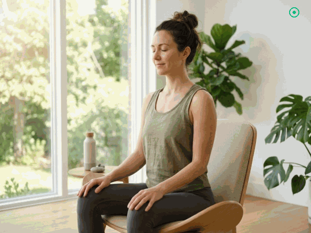 Visual rhythm pacer expanding and contracting with gentle inhales and exhales